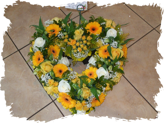 Heart Shaped Funeral Wreath PNG Image