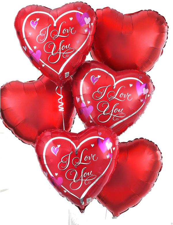 Heart Shaped Love Balloons PNG Image