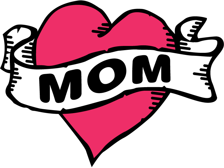 Heart Shaped Mom Tattoo Design PNG Image