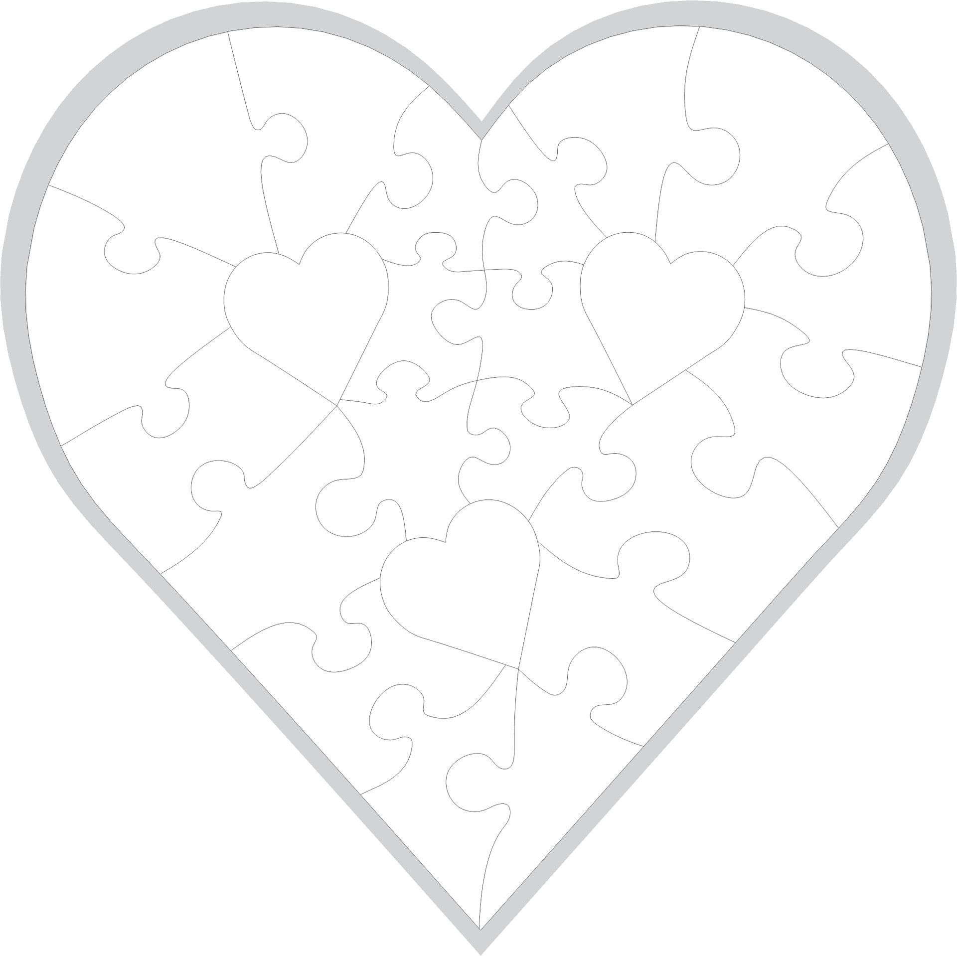 Heart Shaped Puzzle Graphic PNG Image