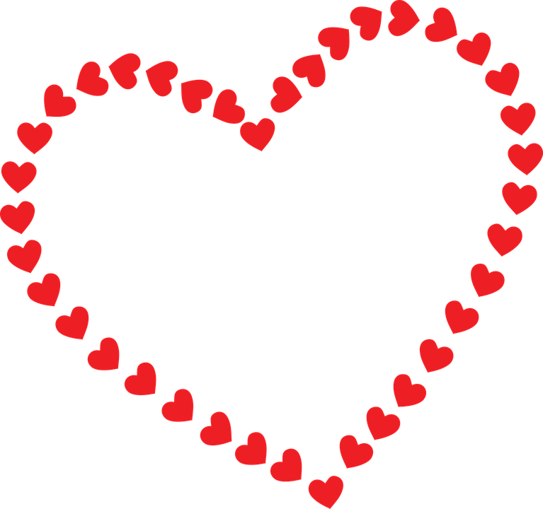 Heart Shaped Red Hearts Pattern PNG Image