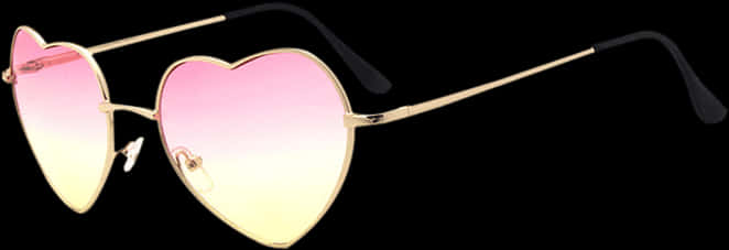 Heart Shaped Sunglasses Gradient Lens PNG Image