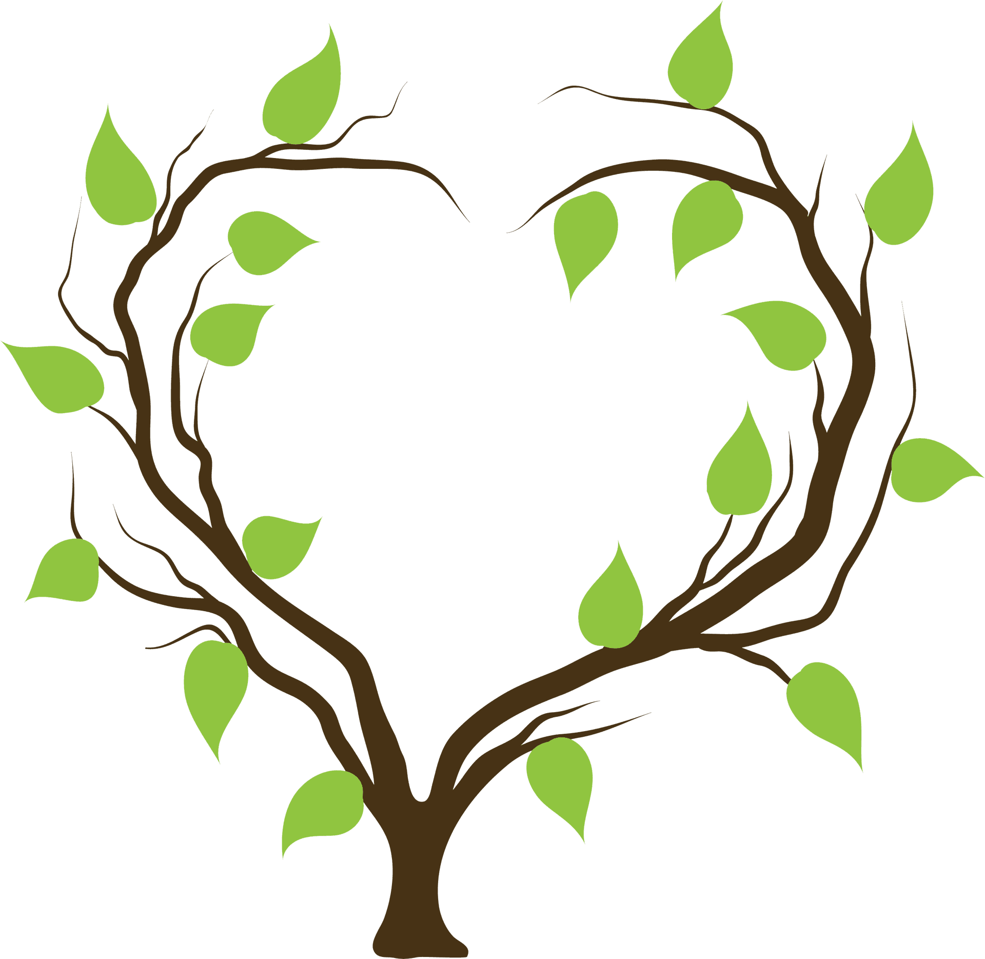 Heart Shaped Tree Graphic PNG Image