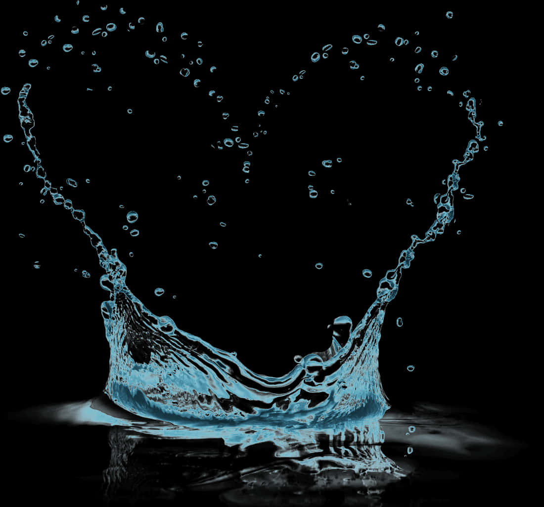 Heart Shaped Water Splash PNG Image