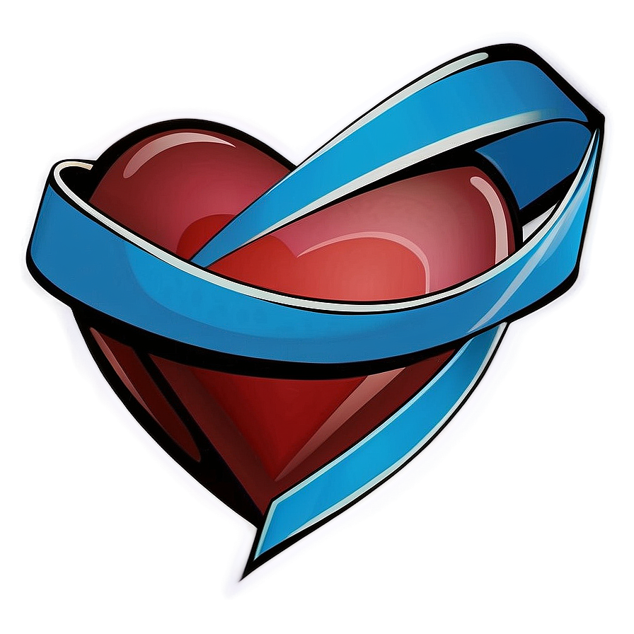 Heart Vector With Ribbon Png Bdw19 PNG Image