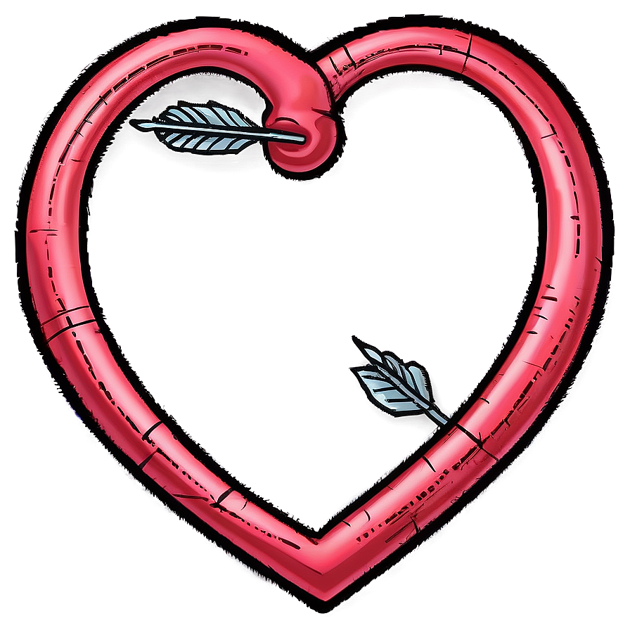 Heart With Arrow Drawing Png Ync78 PNG Image