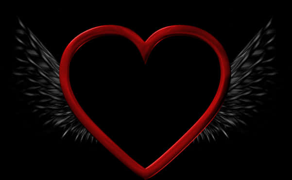 Heart With Wings_ Artistic Representation PNG Image