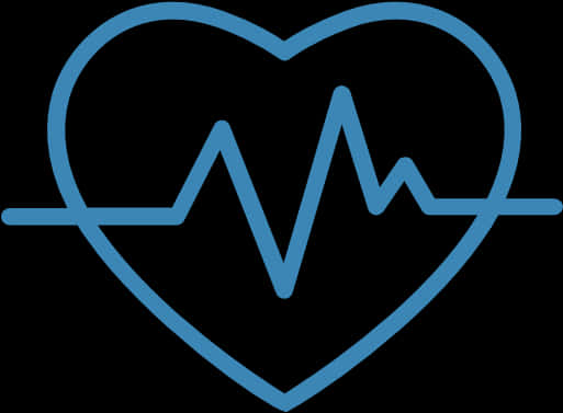 Heartbeat Icon Blue Outline PNG Image