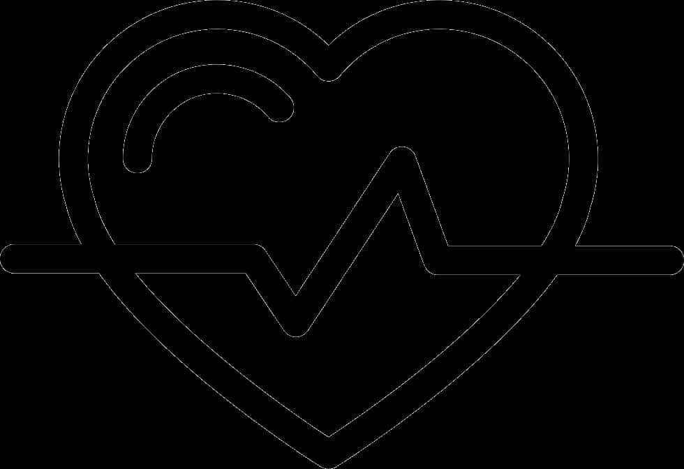 Heartbeat In Heart Outline PNG Image