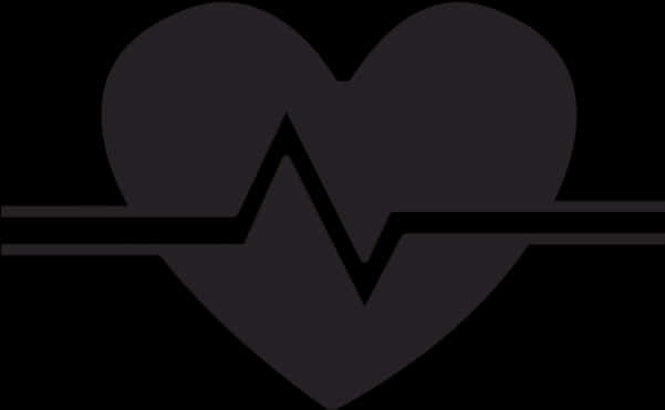 Heartbeat Symbol Black Background PNG Image