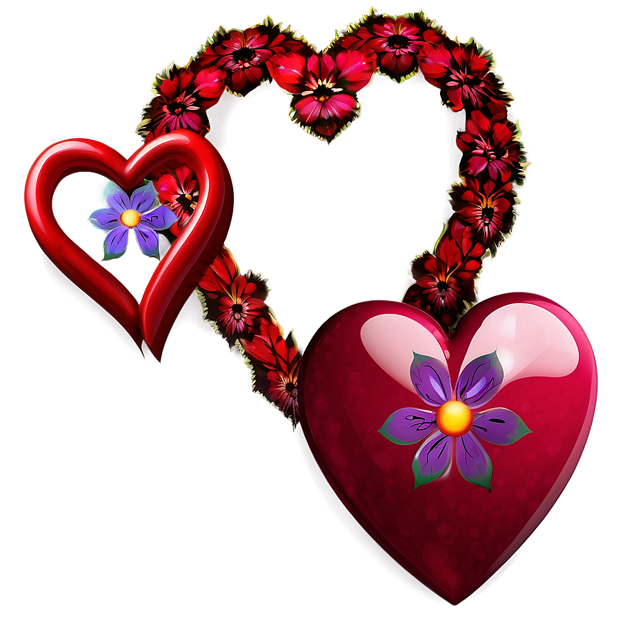 Hearts And Flowers Png 68 PNG Image