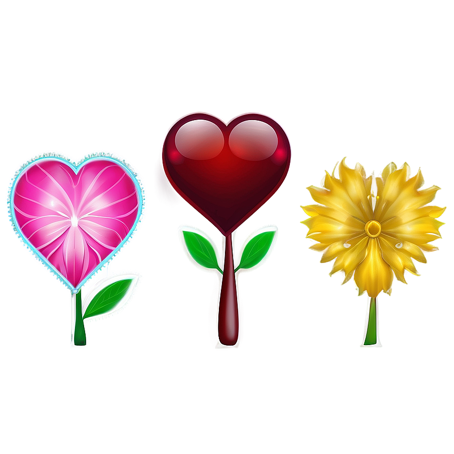 Hearts And Flowers Png Kjy PNG Image