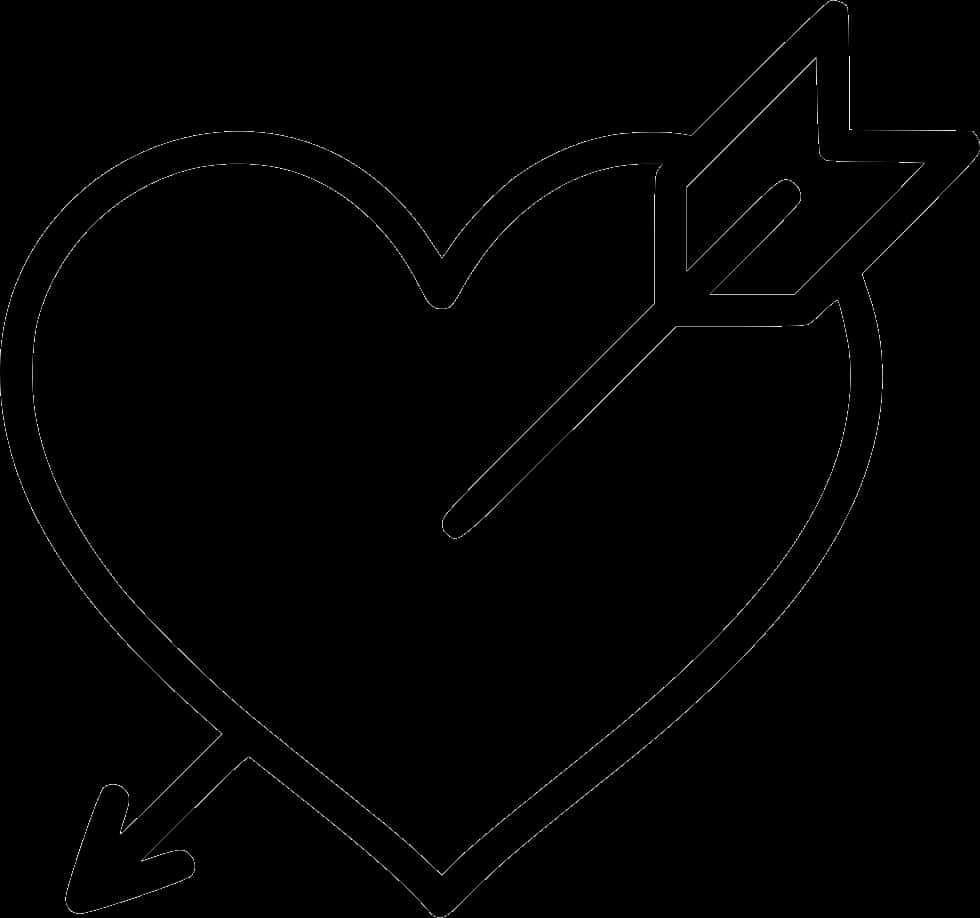 Heartwith Arrow Outline PNG Image