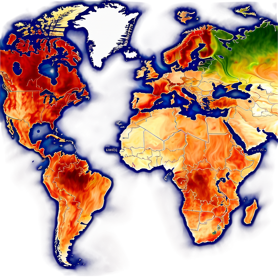 Heat Map Of Global Shipping Routes Png Tpl PNG Image