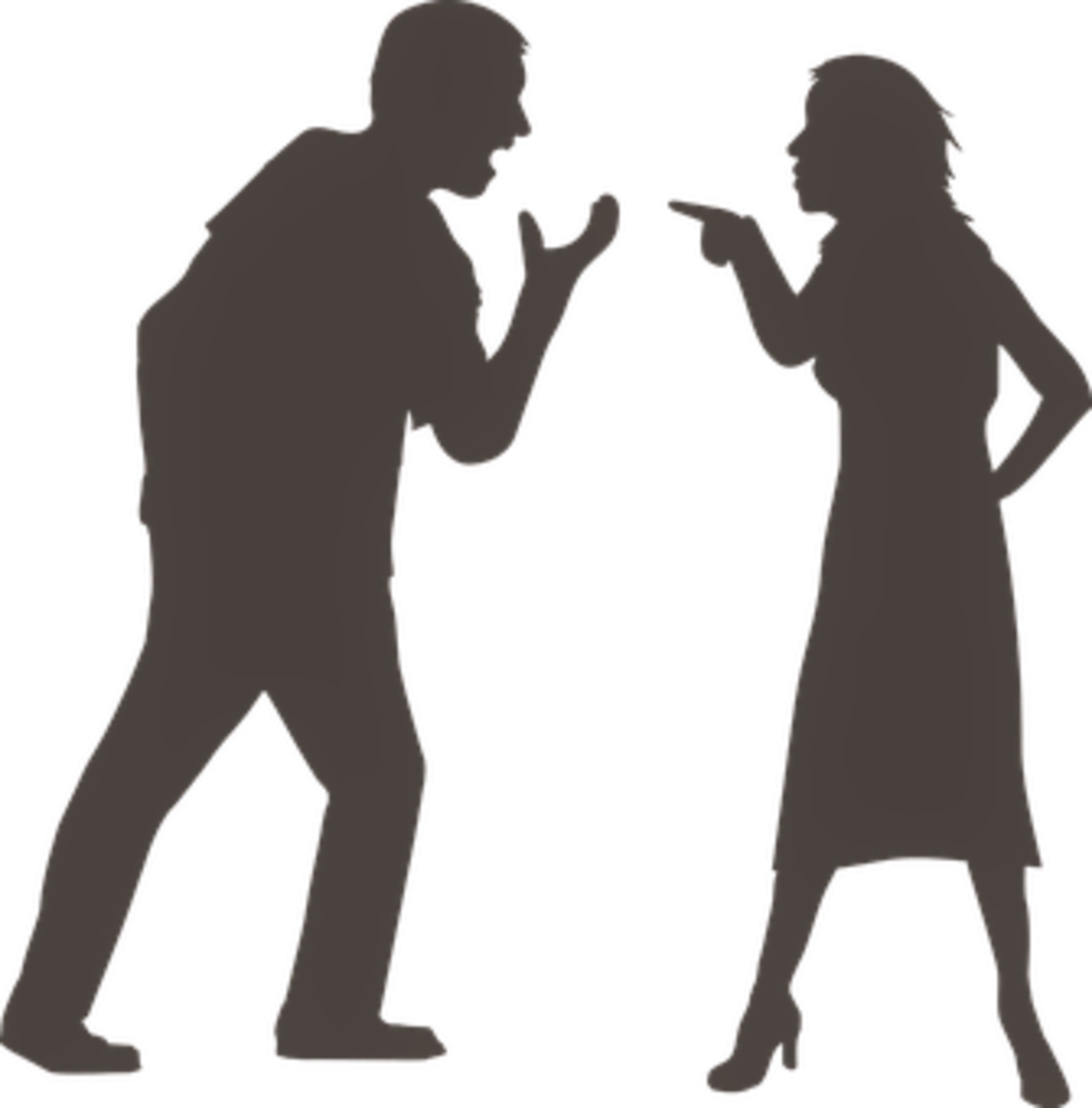 Heated Argument Silhouette PNG Image