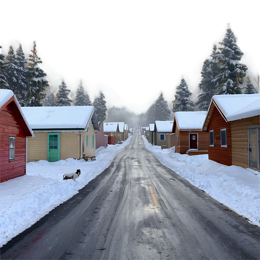 Heavy Snowfall Street Png Wbe PNG Image