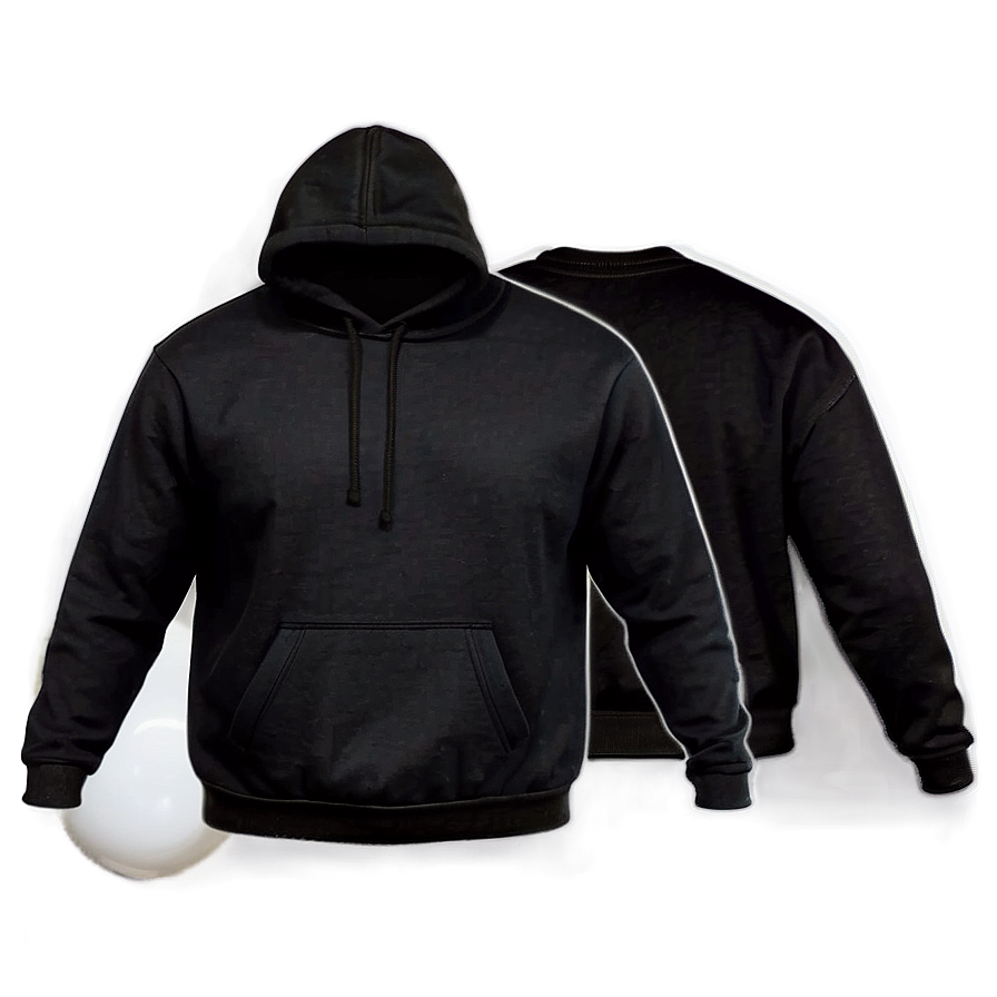 Heavyweight Black Winter Sweatshirt Png Ygt74 PNG Image