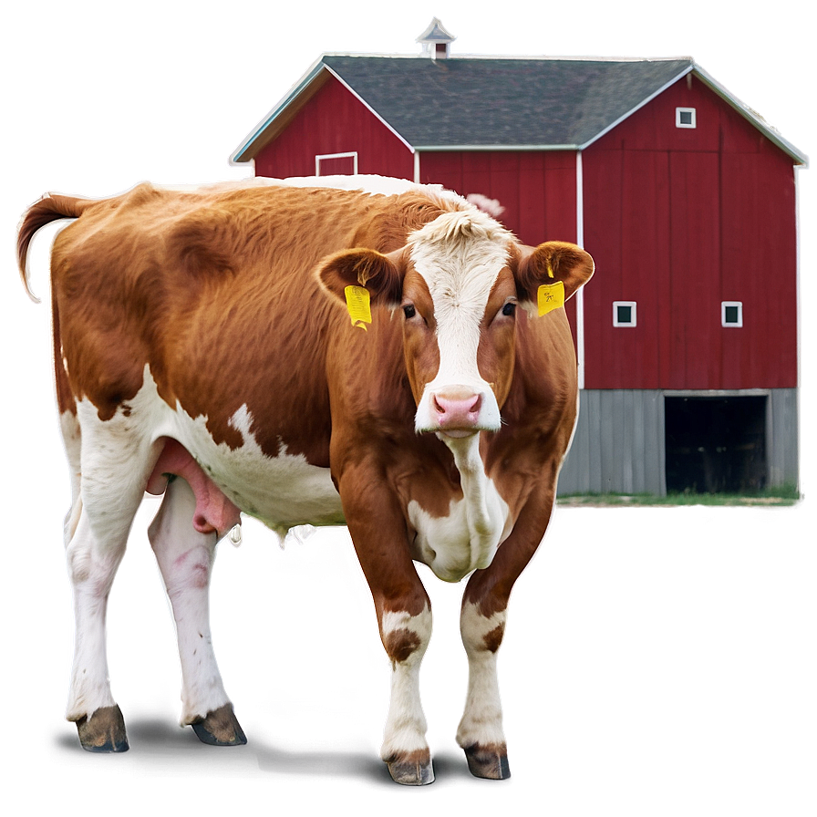 Heifer And Barn Scene Png 86 PNG Image