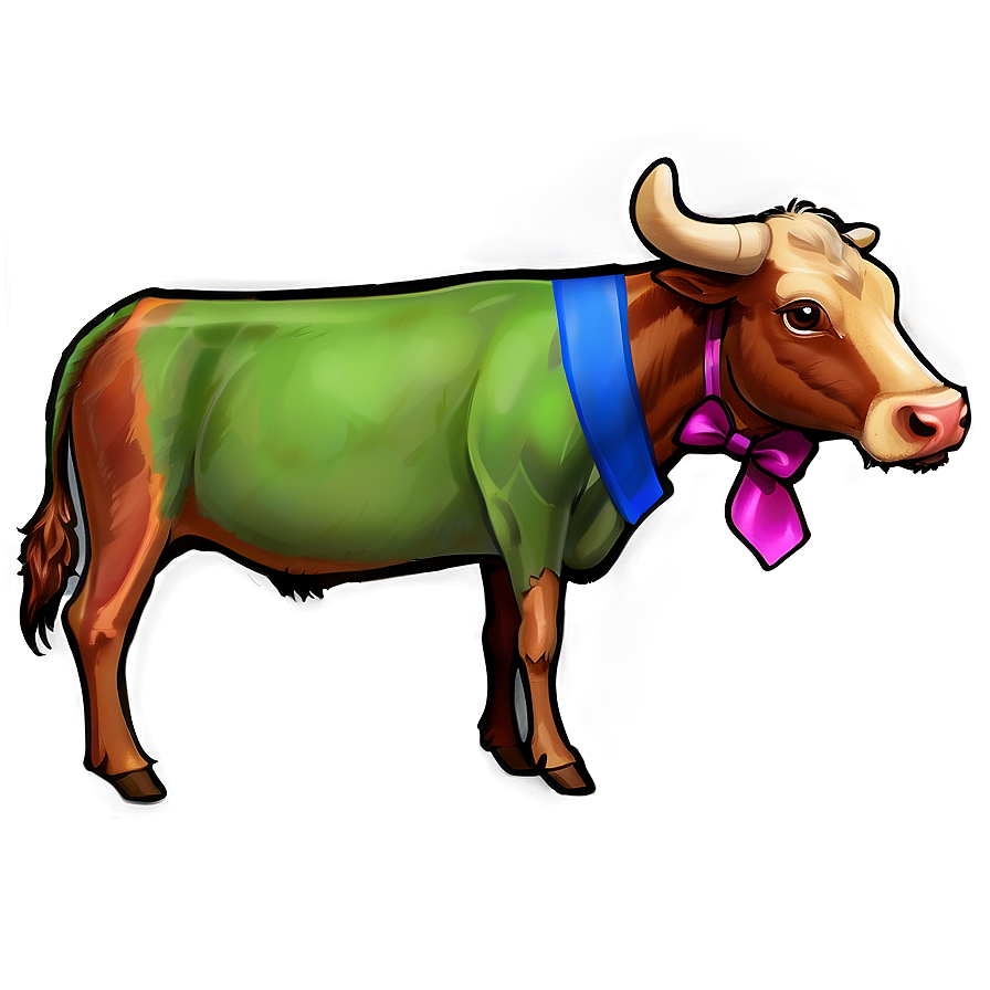 Heifer With Ribbon Png 97 PNG Image