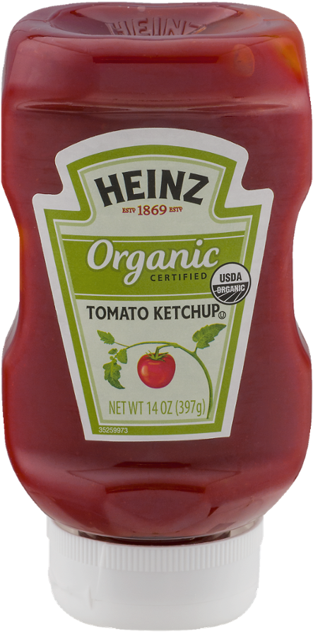 Heinz Organic Tomato Ketchup Bottle PNG Image