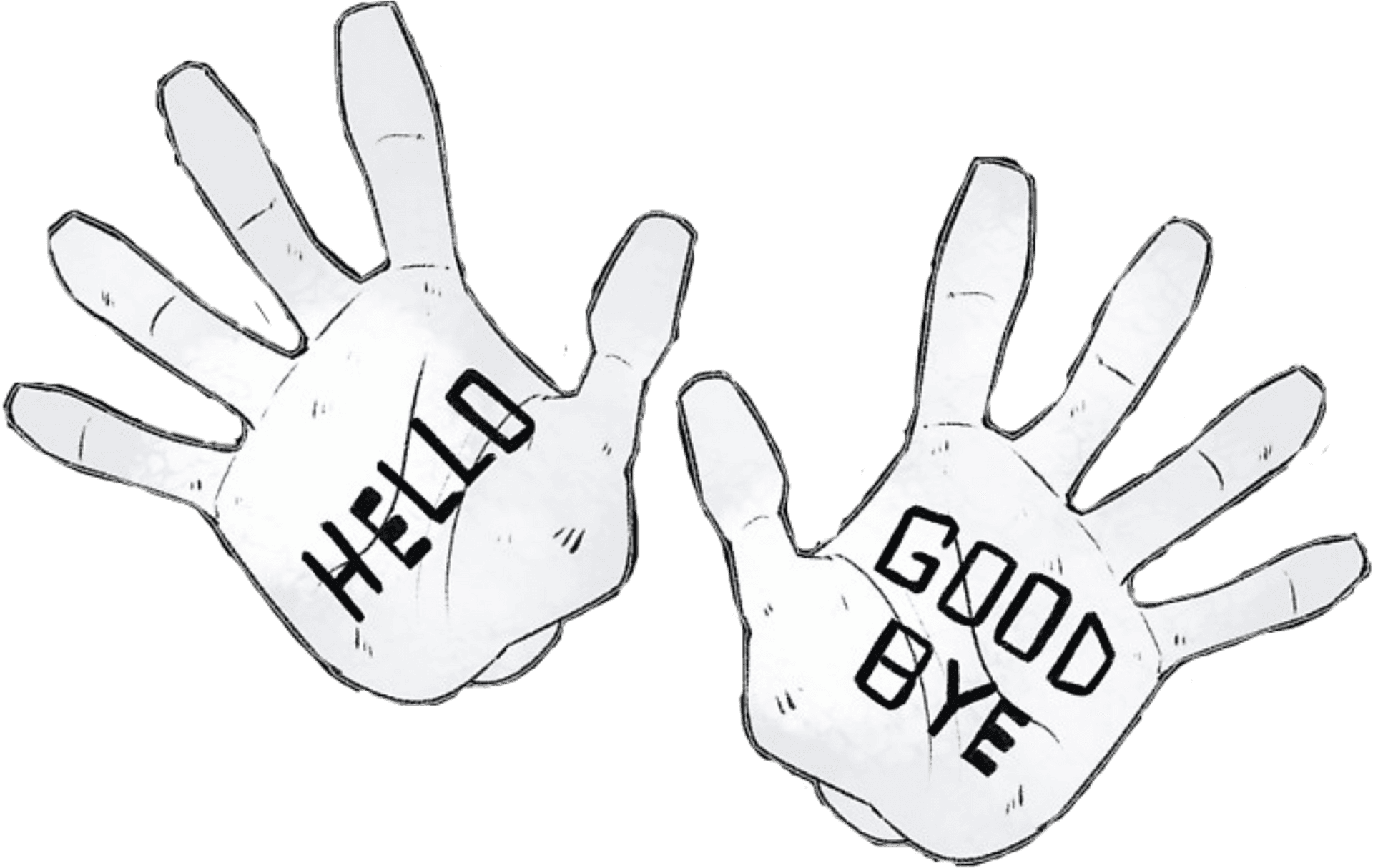 Hello Goodbye Hands Illustration PNG Image