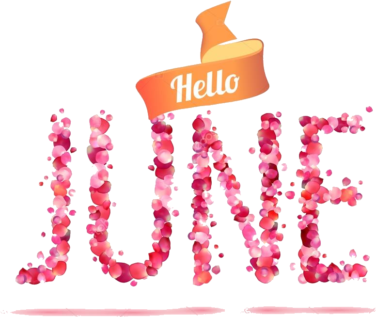 Hello June Floral Design PNG Image