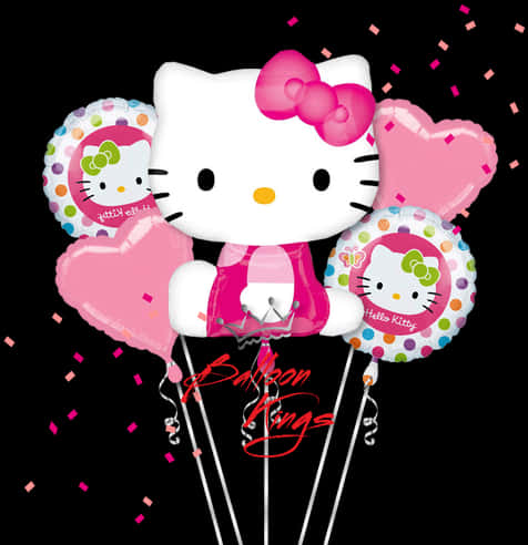 Hello Kitty Birthday Balloons PNG Image