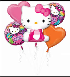 Hello Kitty Birthday Balloons PNG Image