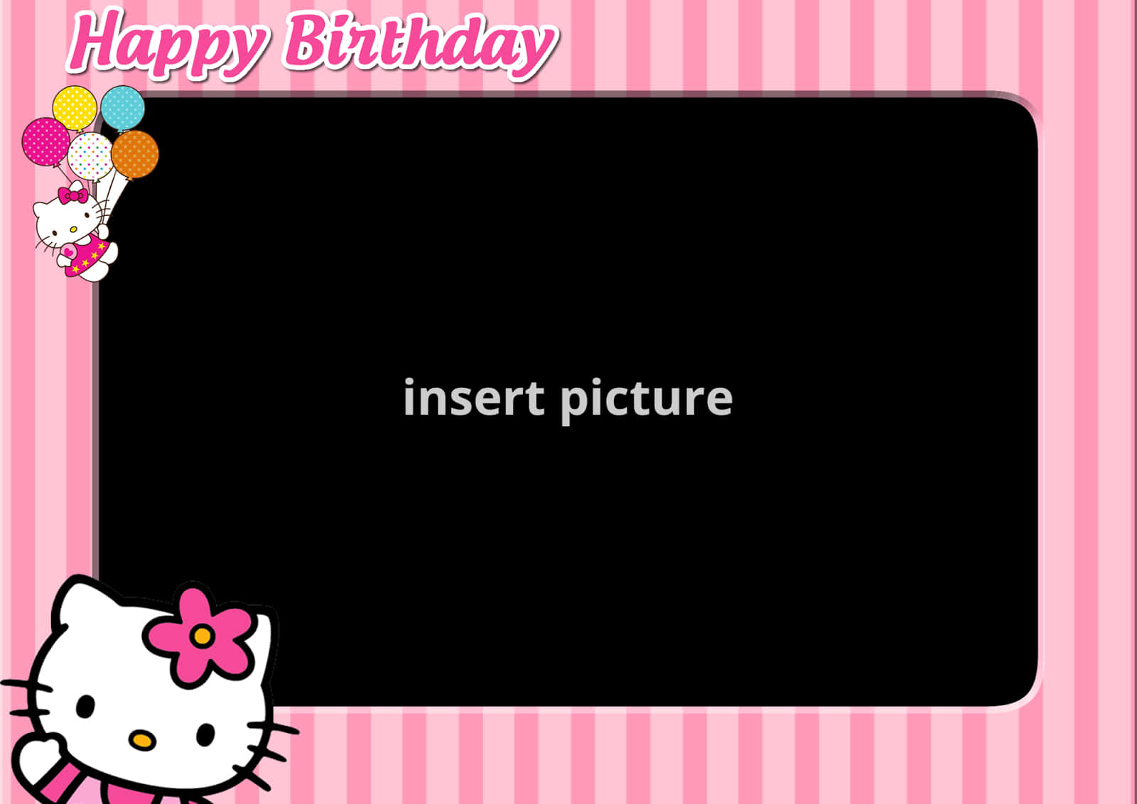 Hello Kitty Birthday Photo Frame PNG Image