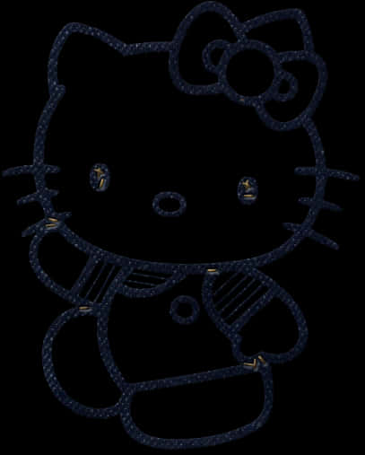 Hello Kitty Denim Texture PNG Image