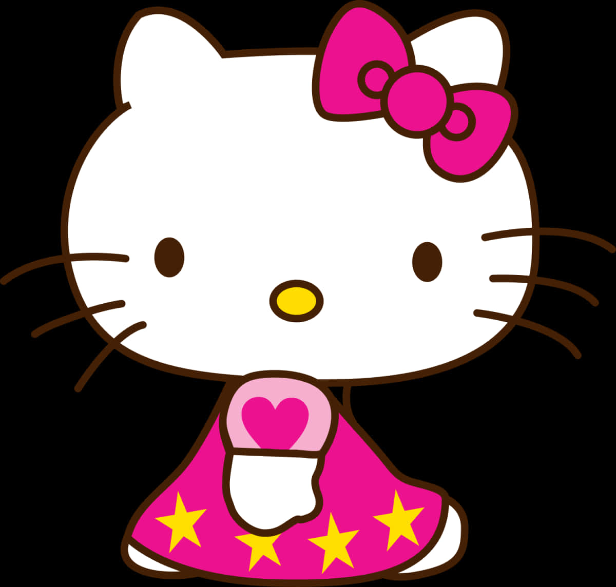 Hello Kitty Pink Dress Graphic PNG Image