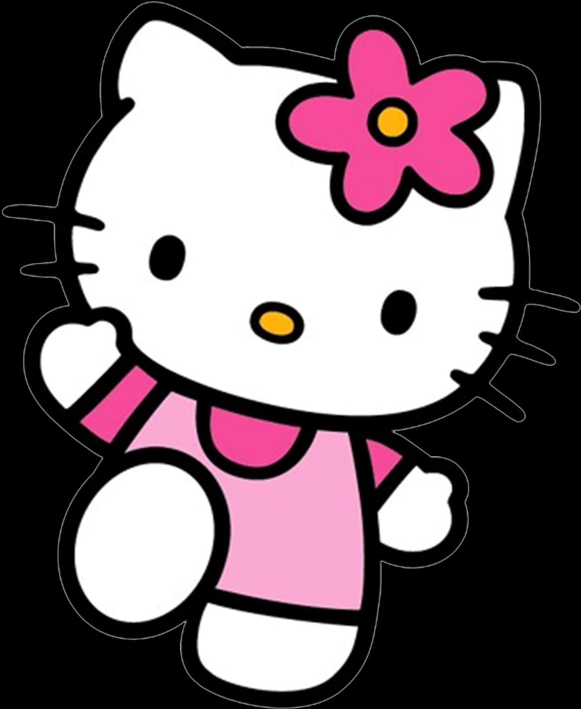 Hello Kitty Pink Outfit Flower PNG Image