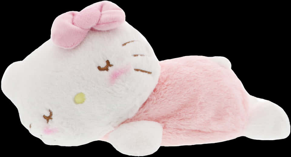 Hello Kitty Plush Lying Down PNG Image