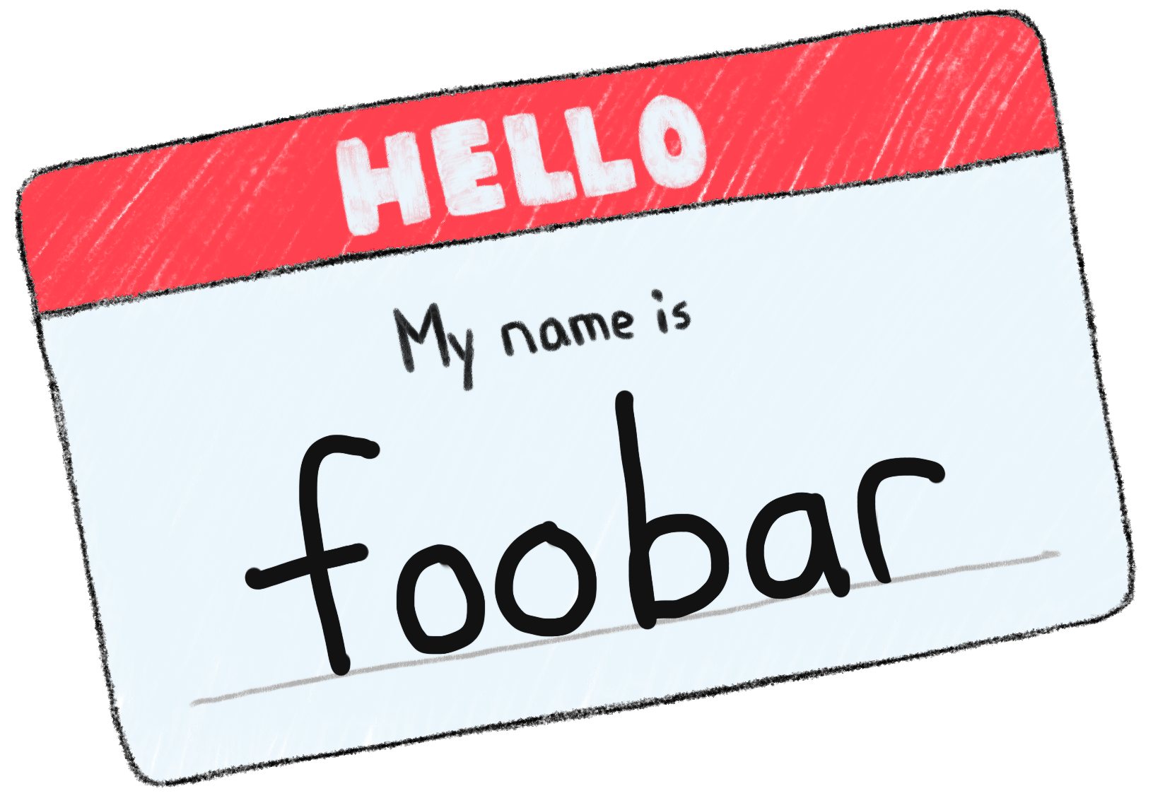 Hello My Name Is Foobar Name Tag PNG Image