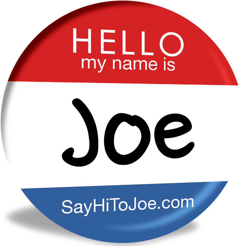 Hello My Name Is Joe Badge PNG Image