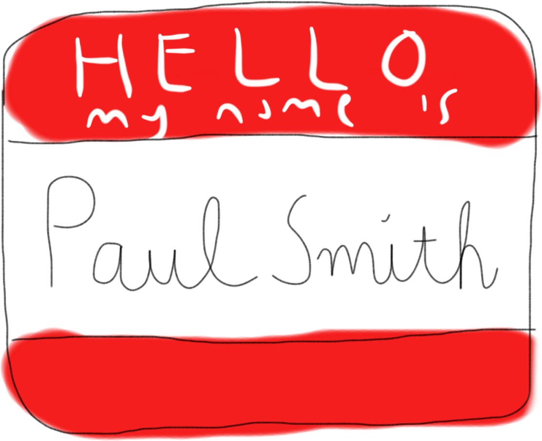 Hello My Name Is Paul Smith Tag PNG Image