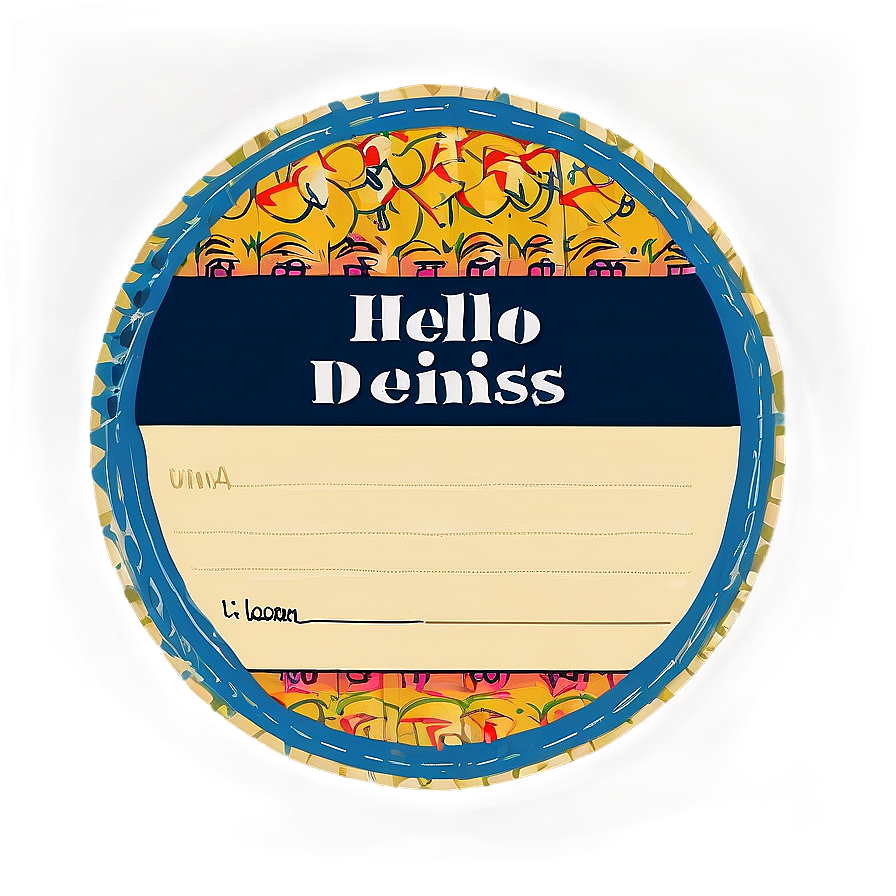 Hello My Name Is Unique Design Label Png 05252024 PNG Image