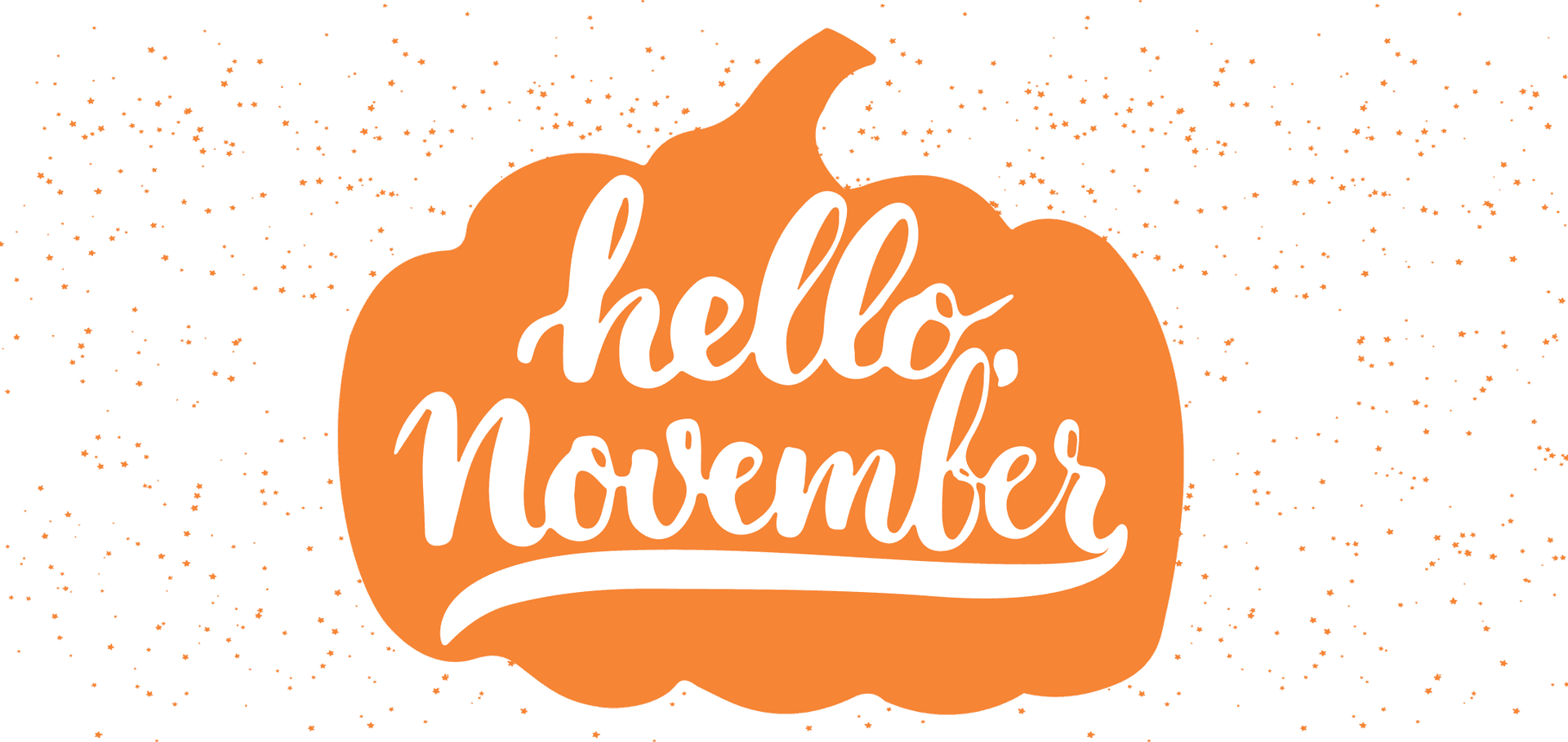 Hello November Pumpkin Graphic PNG Image