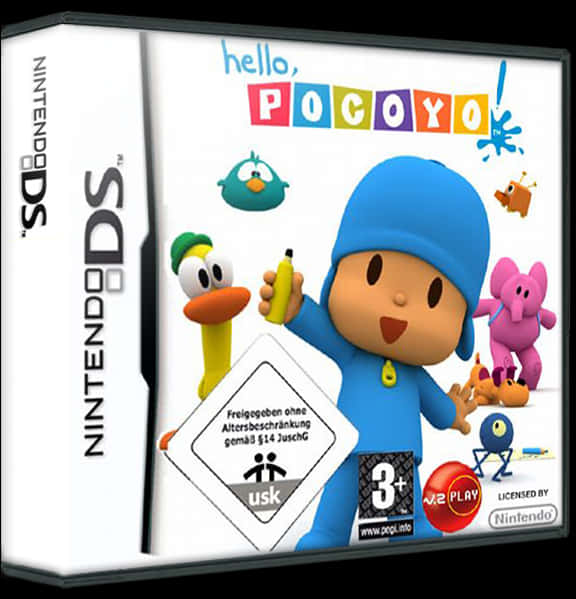 Hello Pocoyo Nintendo D S Game Cover PNG Image