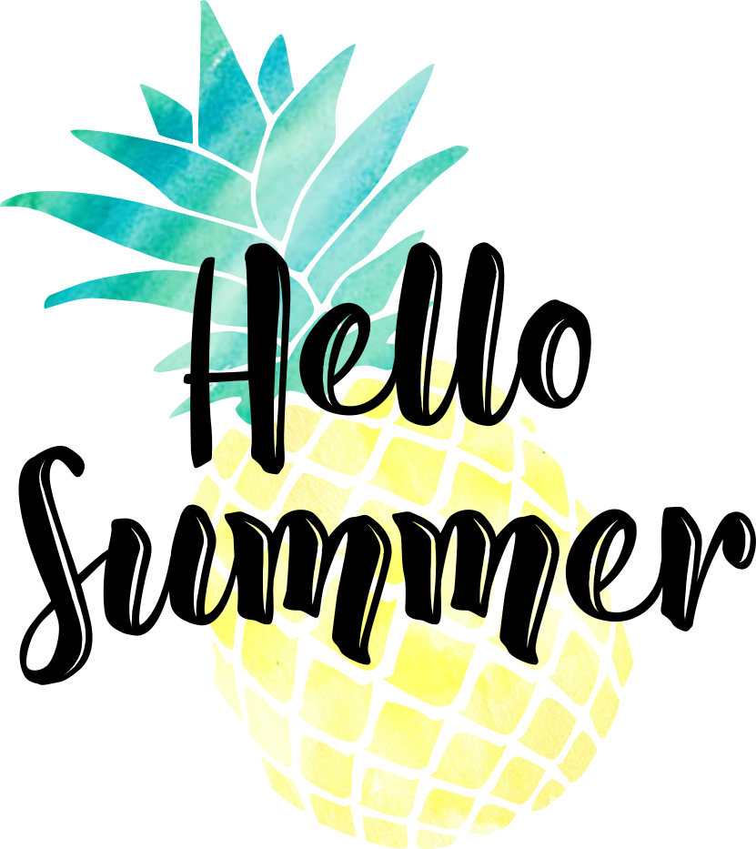 Hello Summer Pineapple Clipart PNG Image