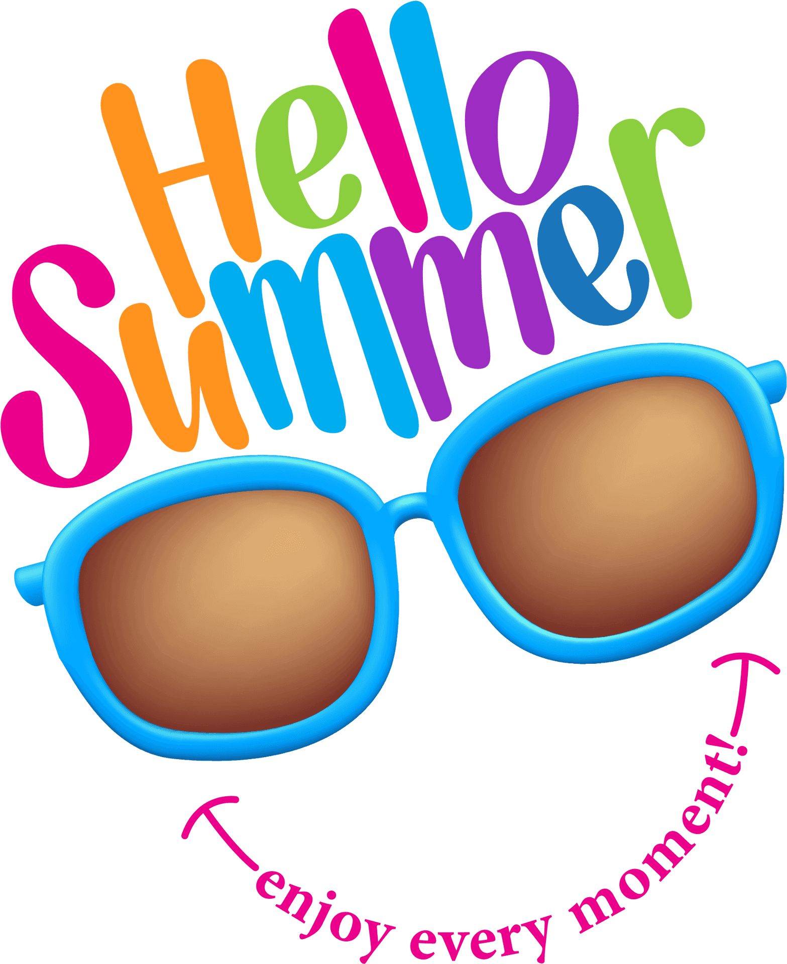 Hello Summer Sunglasses Clipart PNG Image