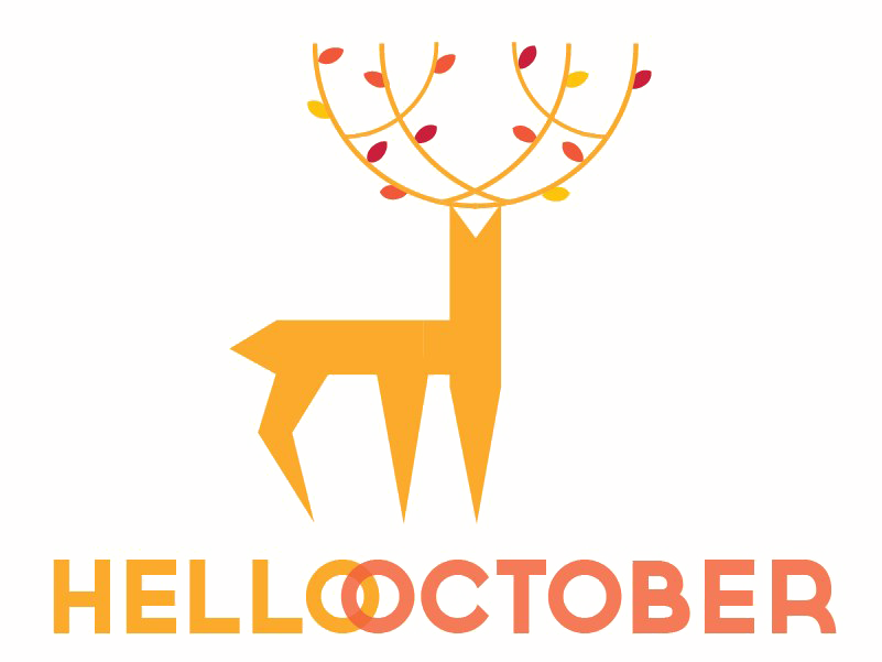 Helloctober Autumn Deer Illustration PNG Image