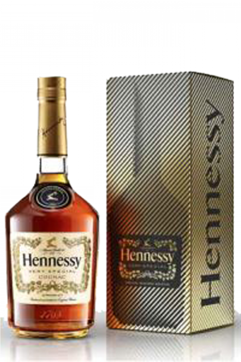 Hennessy Cognac Bottleand Box PNG Image