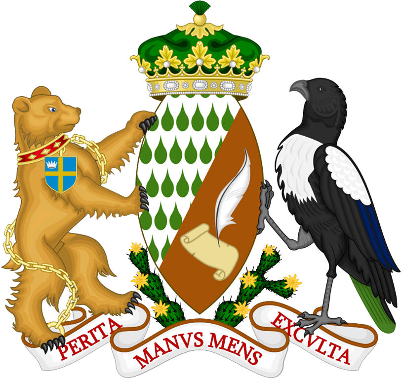 Heraldic_ Coat_of_ Arms_with_ Bear_and_ Raven PNG Image