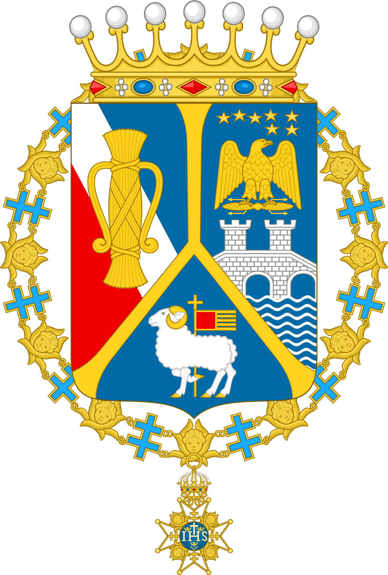 Heraldic Coatof Armswith Crownand Order PNG Image