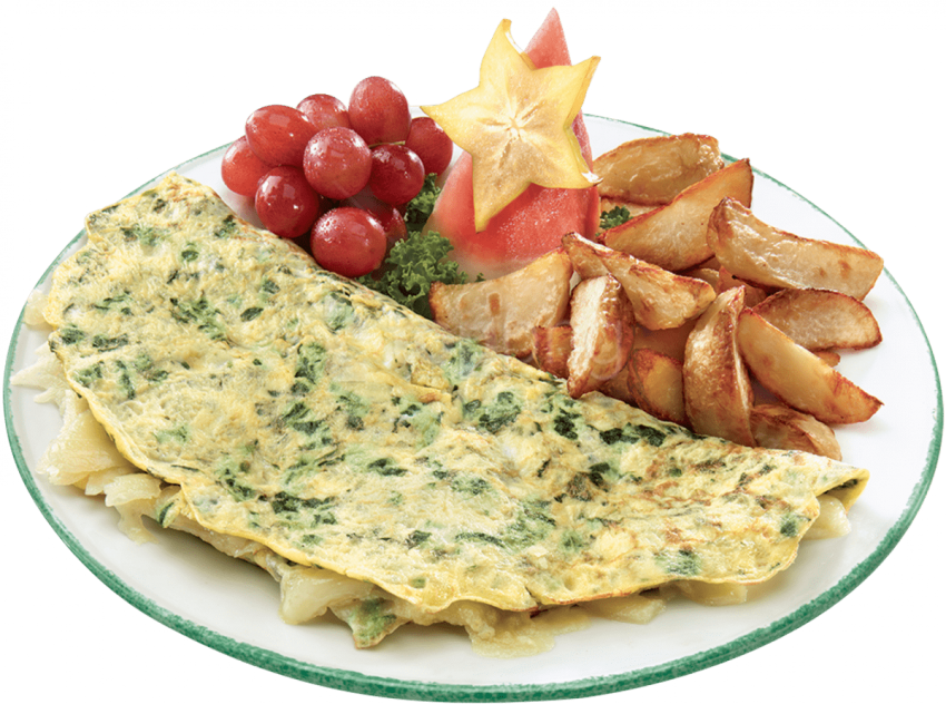 Herb Omelette With Sides PNG Image