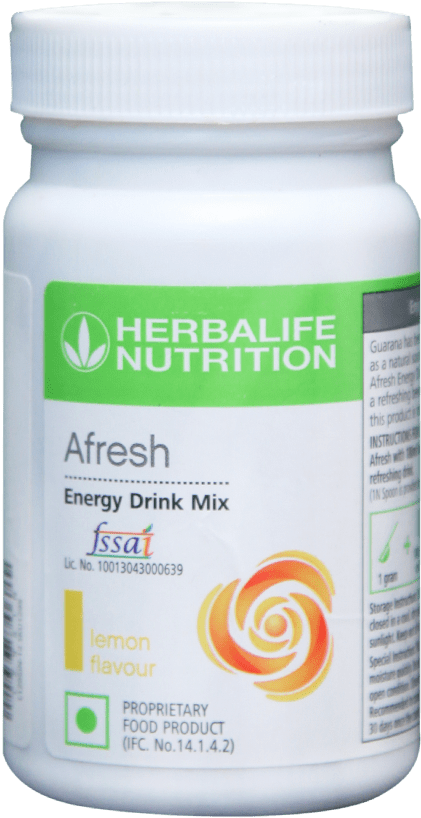 Herbalife Afresh Lemon Flavor Energy Drink Mix PNG Image