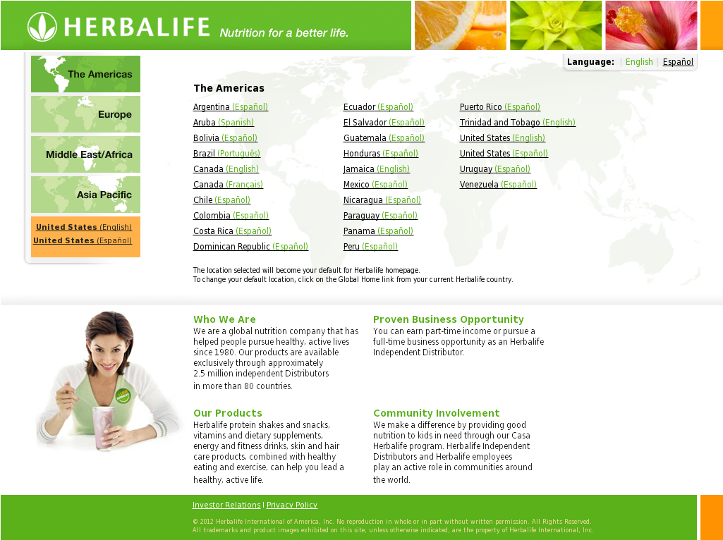 Herbalife Global Website Selection PNG Image