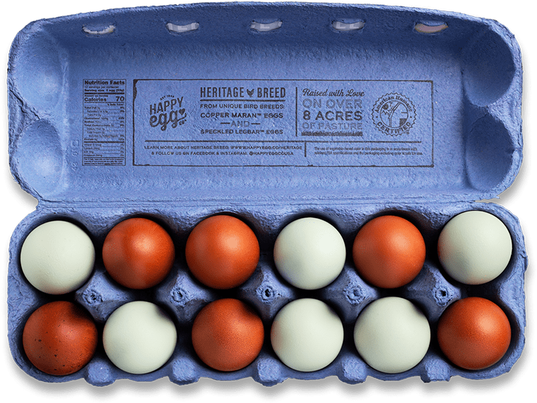 Heritage Breed Eggsin Carton PNG Image