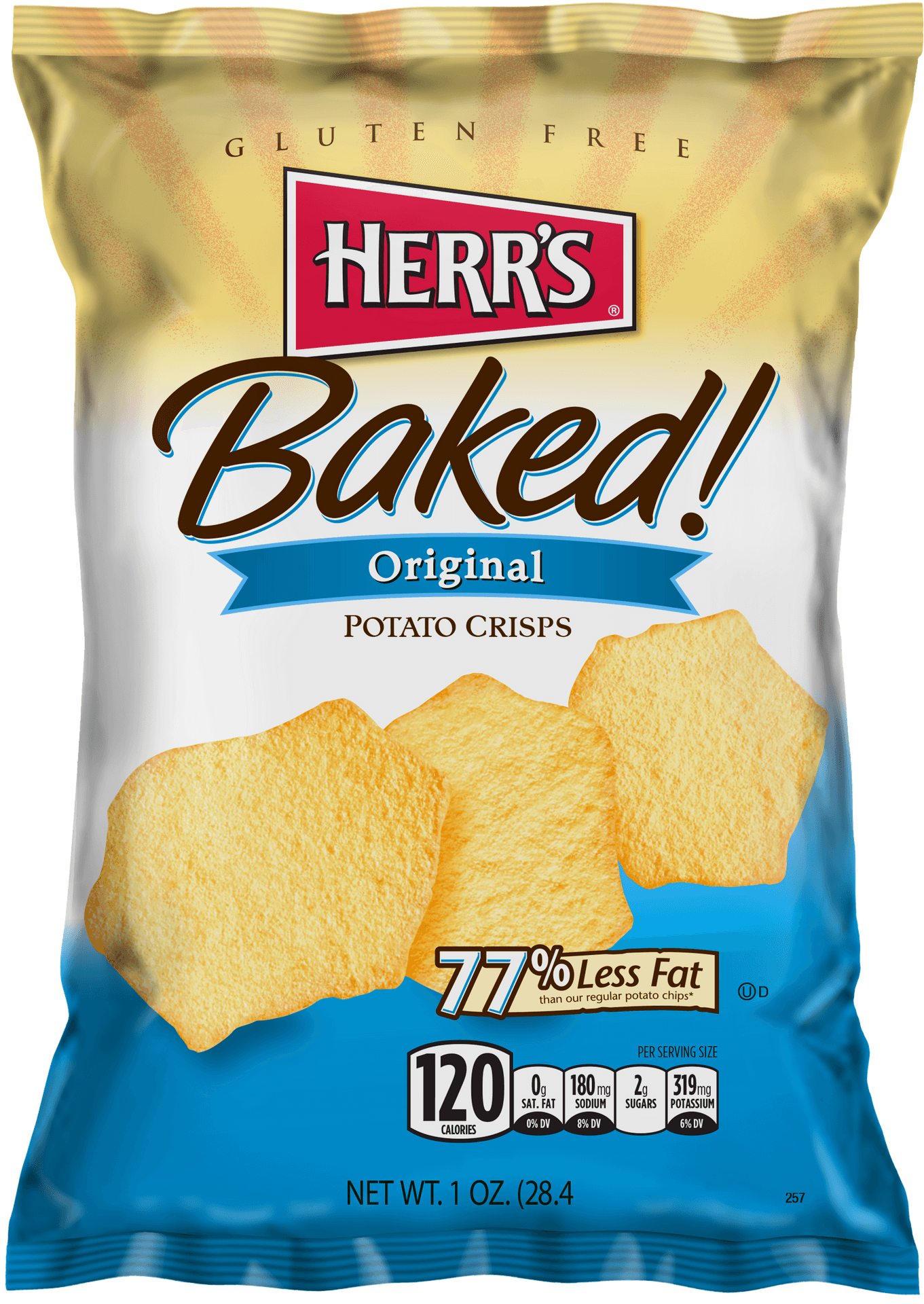 Herrs Baked Original Potato Crisps Gluten Free PNG Image